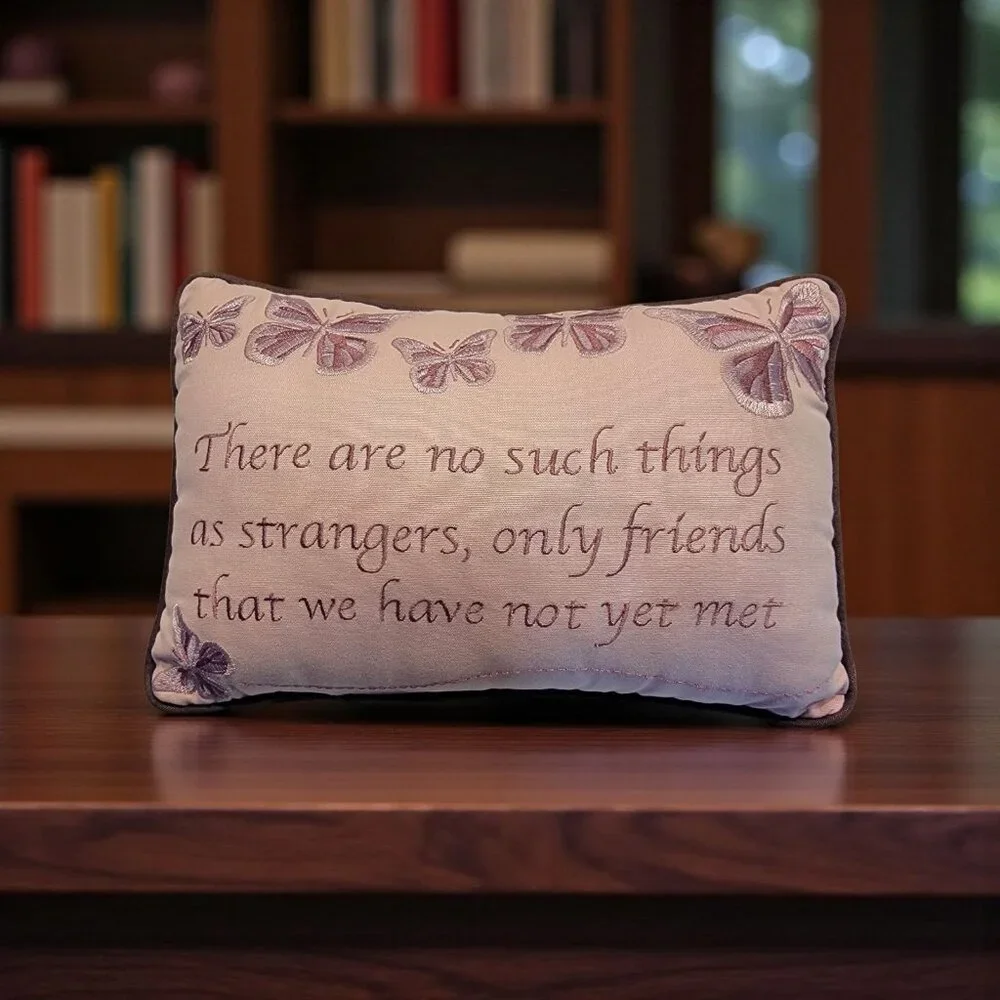 Friend Theme Vintage Tapestry Throw Pillow Butterflies‎ Cottagecore Shabby